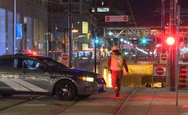 Car gets stuck in Queens Quay tunnel