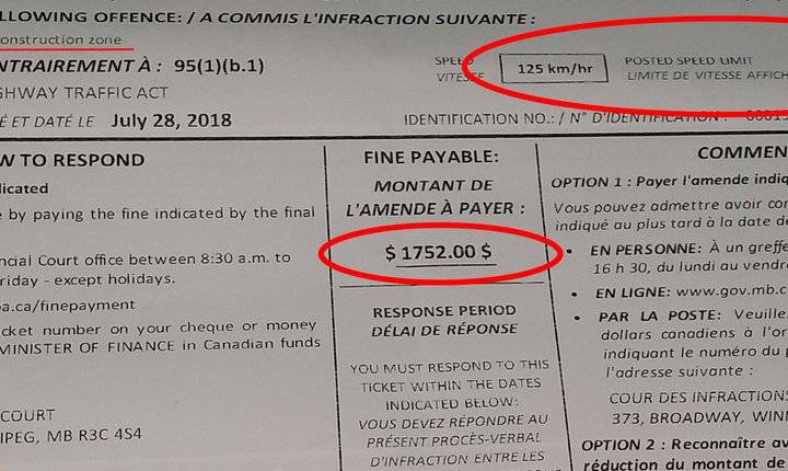 $1,800 speeding ticket